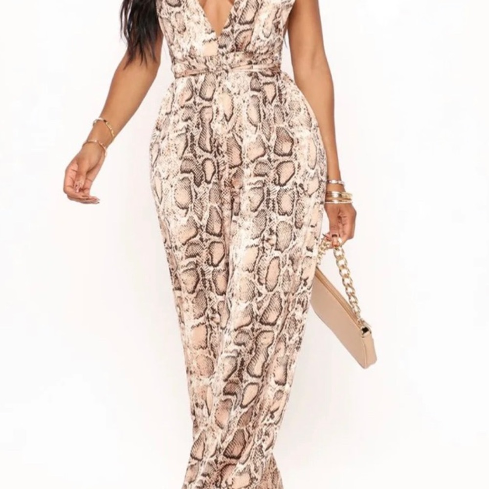 NWT Fashion Nova Snakeskin Jumpsuit